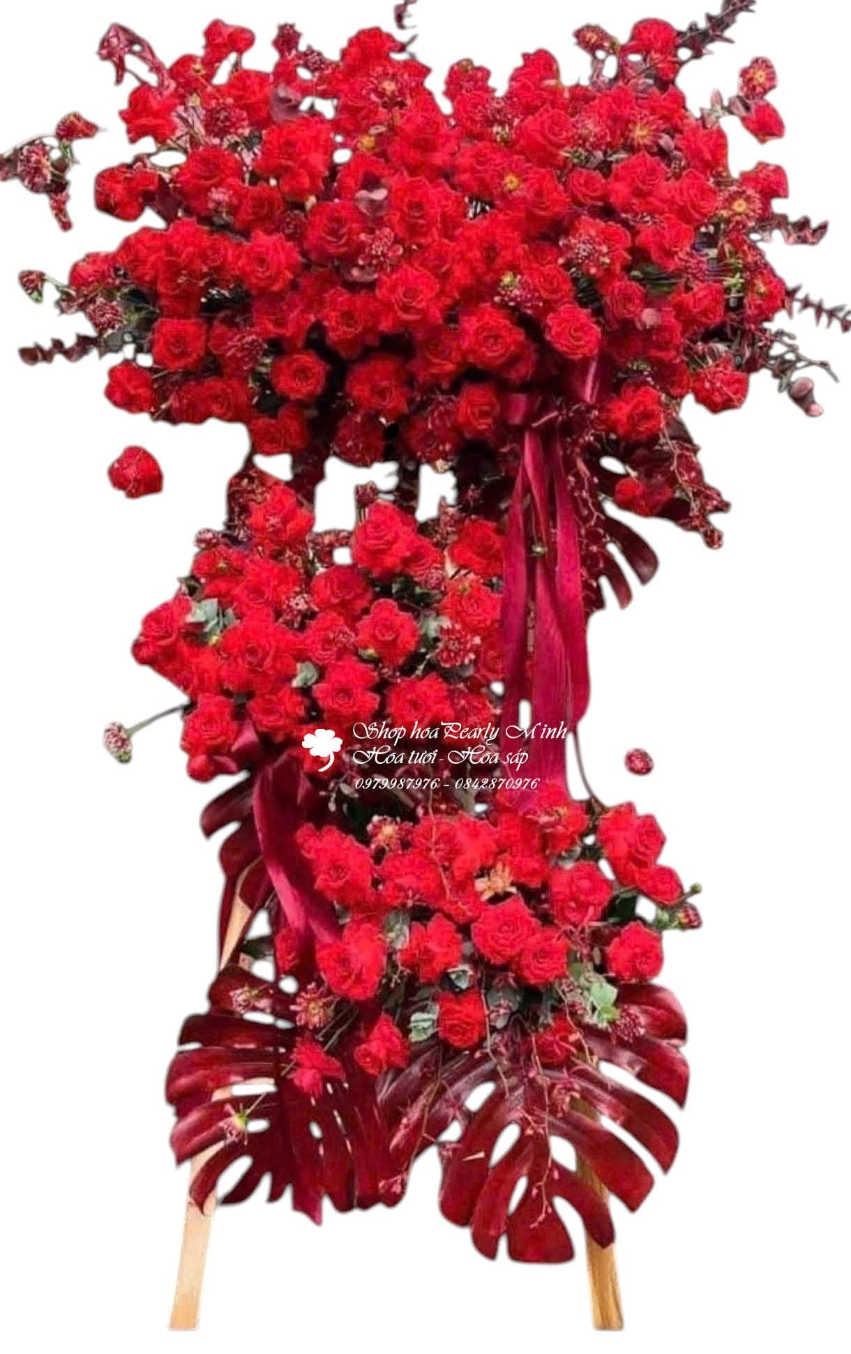 Lãng hoa chúc mừng tone đỏ 1