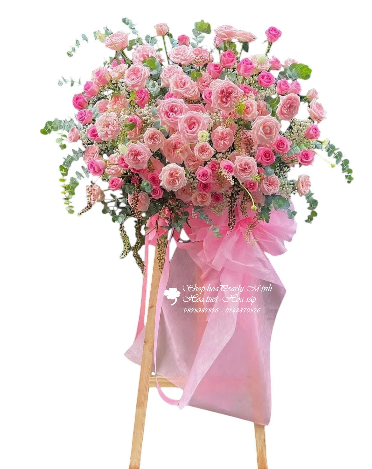 Lãng hoa chúc mừng tone hồng 1