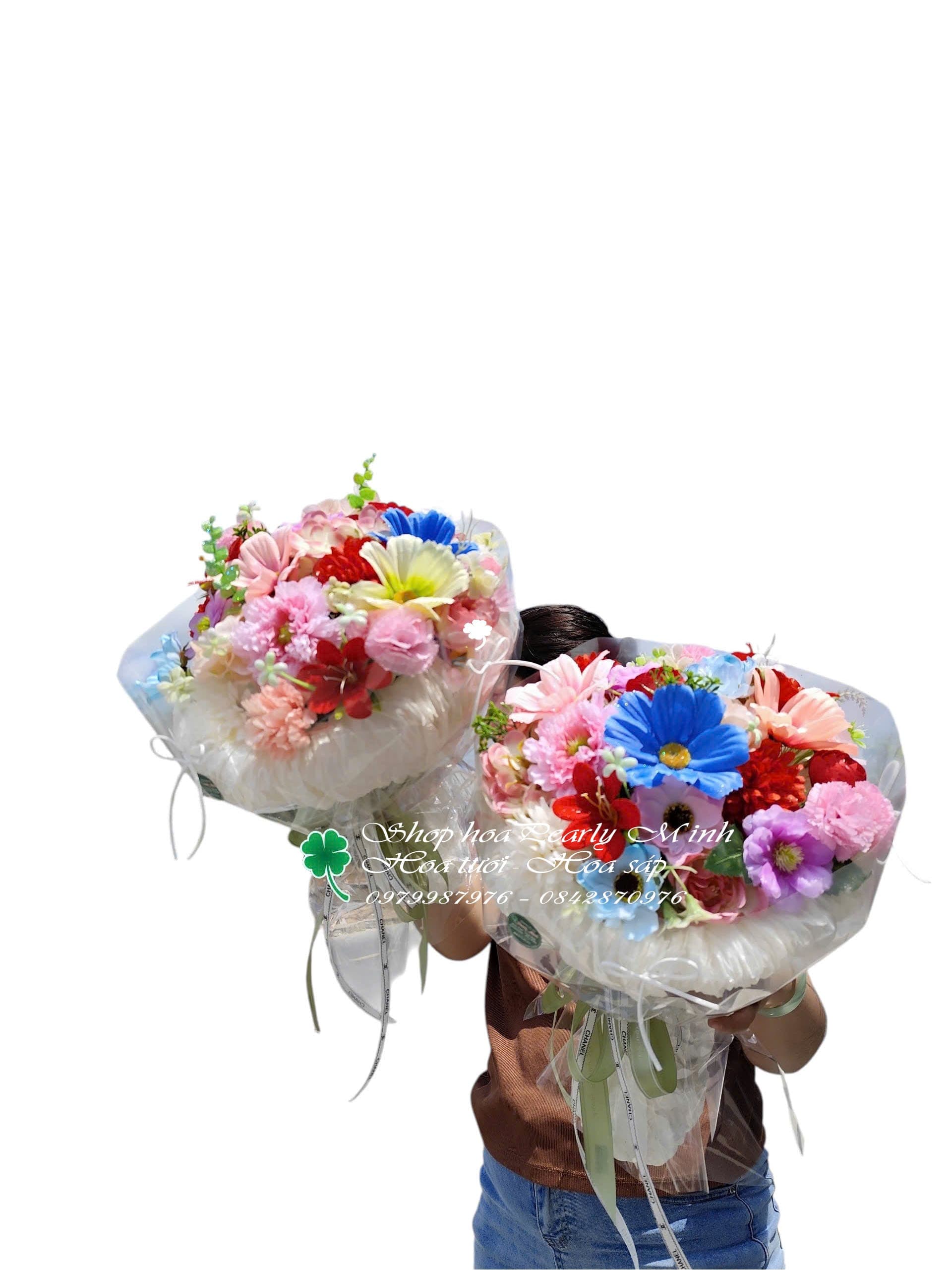 Hoa sáp hoa lụa mix 1