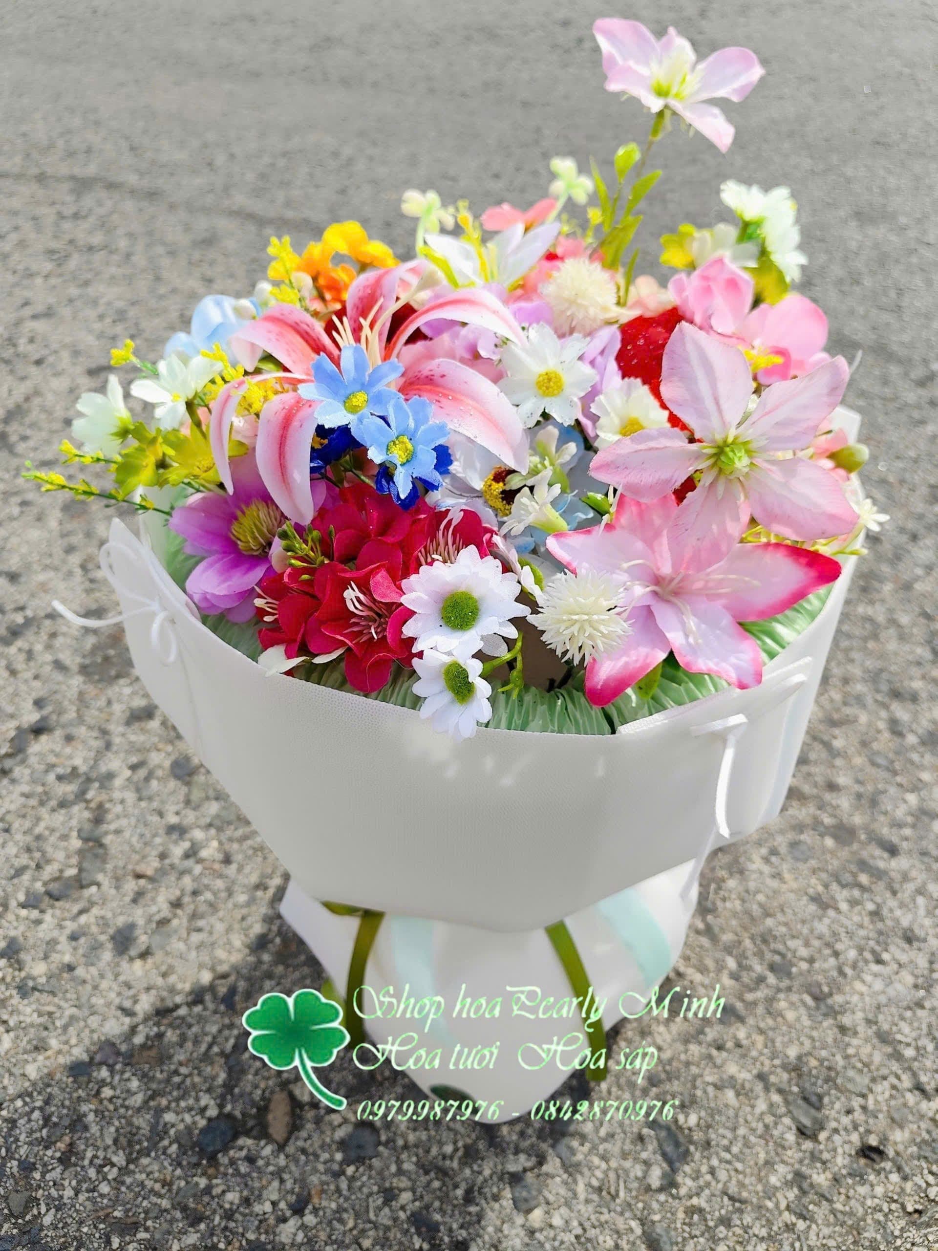 Hoa garden lụa mix 1