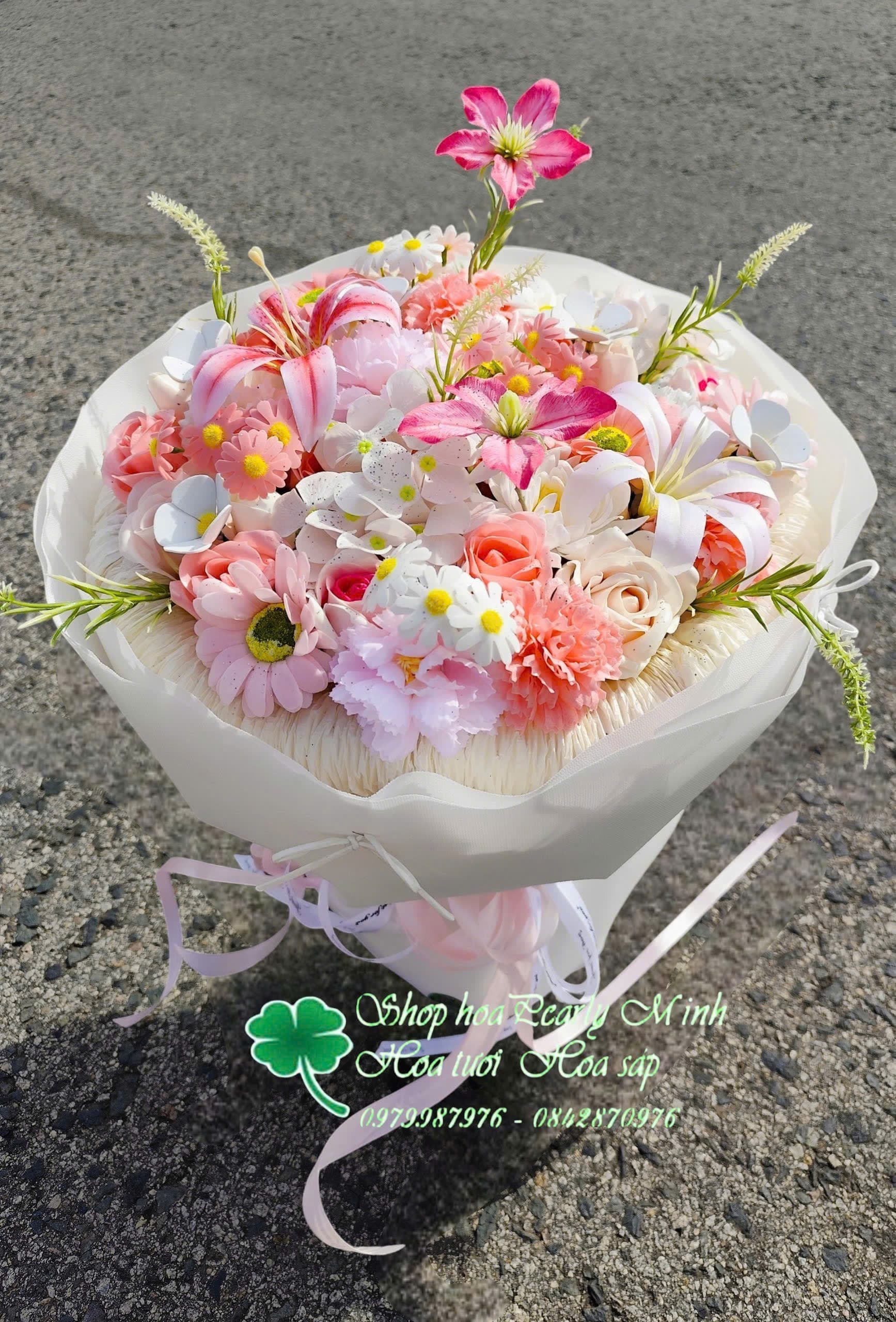 Hoa lụa mix sáp to 1